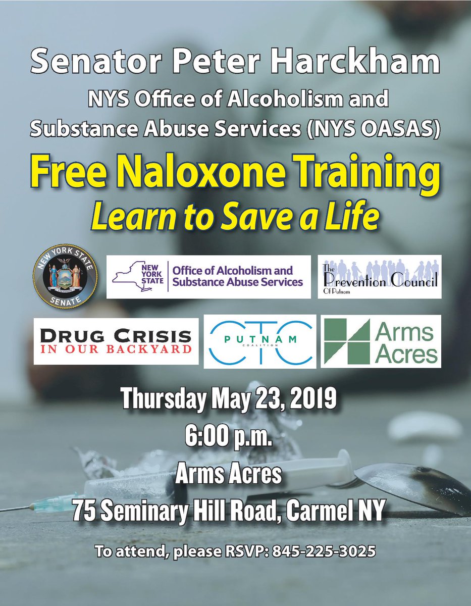 preventionptnm's tweet photo. To attend, please RSVP 845-225-3025

#NaloxoneTraining #PutnamCountyNY #PutnamCounty https://t.co/G0ZvqX6r7c