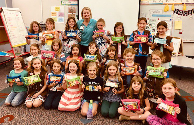 On behalf of our School Program, we would like to thank Brownie Troop 3305 from Cherry Tree Elementary. These fun supply pouches will support many of our patients as they attend "school away from school" in the PMCH classroom. Thank you, ladies! 📝
