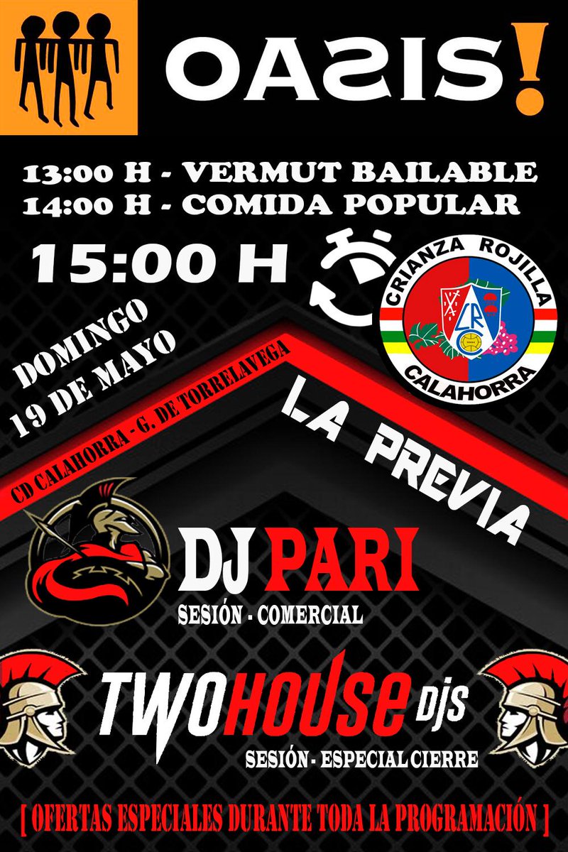 2HOUSEDJ's tweet photo. ¡Ya tenemos los carteles para este fin de semana! 

Viernes 17 Mayo - Sala weekend (Marcilla) 

Sábado 18 Mayo - Discoteca "Los infantes" Olvega (Soria) junto a "Grison" desde el programa La Resistencia 

Domingo 19 Mayo - "Pub Oasis" Especial @CrianzaRojilla

#twohousedjs https://t.co/8BALEiCWdt