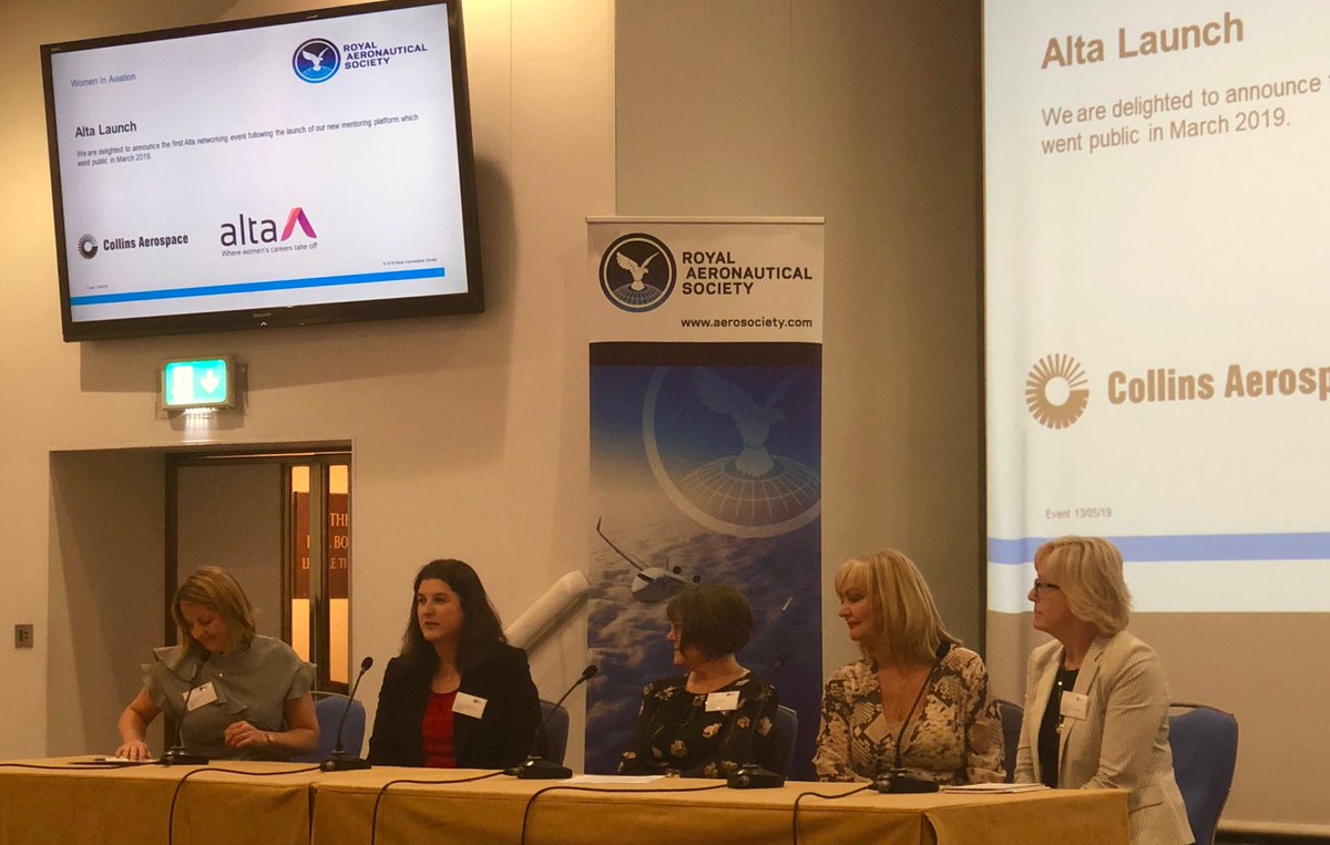 GearuptvLizm's tweet photo. Stellar line up of women for the Alta mentoring launch event at the ⁦@AeroSociety ⁦@TheWiAACharter⁩ ⁦@wiauk⁩ @EmeraldMedia⁩ #womeninaviation #gearuptvsocial #avgeek https://t.co/lHjpauG0ee