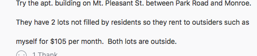 RobertHGardner's tweet photo. Someone in my neighborhood wants to park off street - a building charges $105 per car, per month. Reminder, #DC charges $35 a year. A YEAR. @councilofdc let's move the needle @CMBrandonTodd @marycheh @kenyanmcduffie @JackEvansWard2 @VinceGrayWard7 @ChmnMendelson #bikedc #notatax https://t.co/2ih4EAJxAn