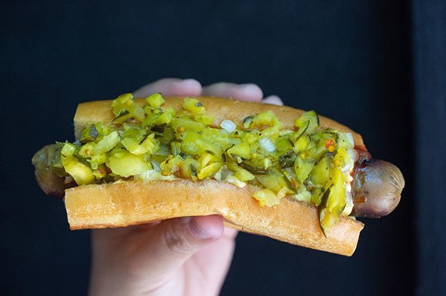 Hot diggity (vegan) dog @olympiaprovisionspublichouse 📷: @alanweinerphotos bit.ly/2YvYLeJ