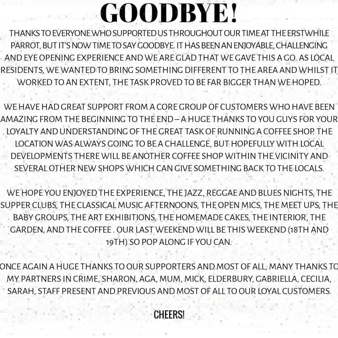The Erstwhile Parrot Coffee House tweet media