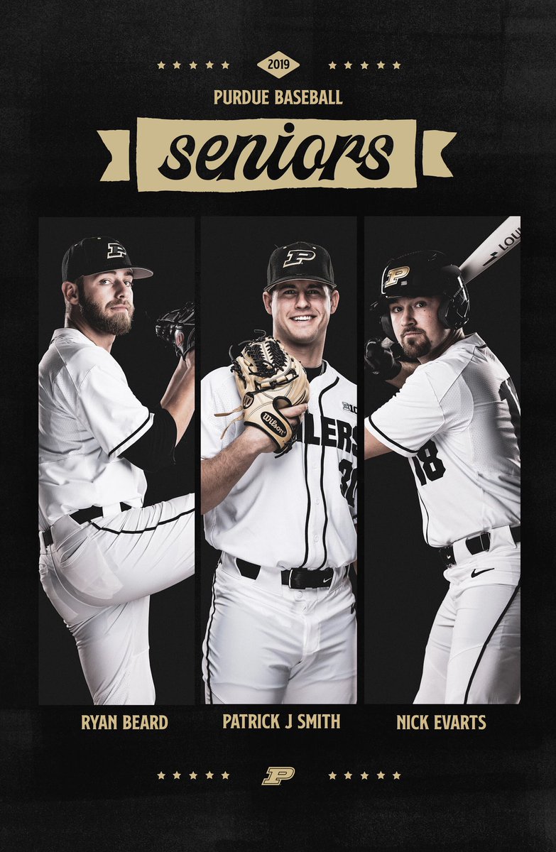 PurdueBaseball's tweet image. The seniors take the field for the last time at Alexander this weekend. 

Come out to any of our home games this week to get a senior poster! 

#BoilerUp