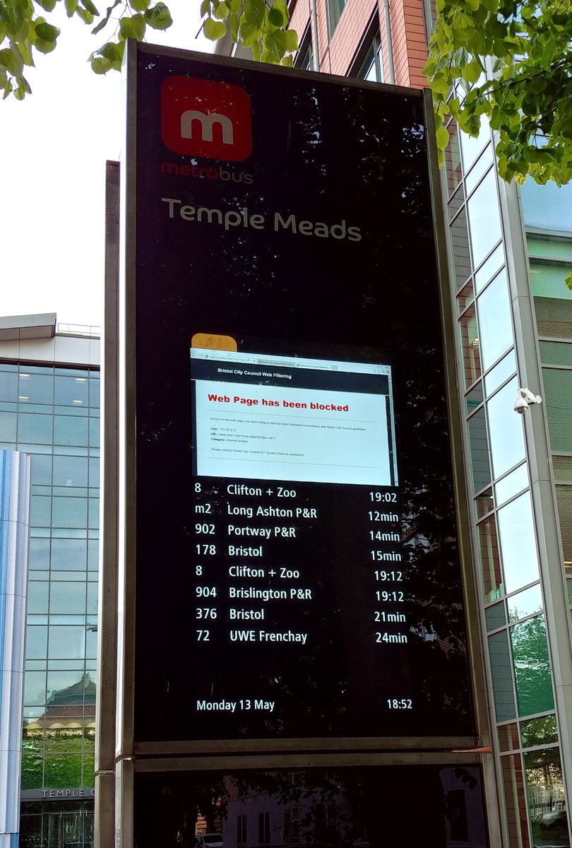 Further proof the machines are taking over and have a mind of their own. This board is trying to surf the net without permission! #busted #machinesblockingmachines  <a href="/BristolCouncil/">Bristol City Council</a> <a href="/MarvinJRees/">Marvin Rees</a> <a href="/metrobusBristol/">metrobus Bristol</a>