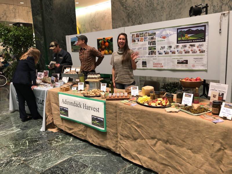 adk_council's tweet photo. The Essex Farm Institute is at #ADKDay in the NYS Capitol today sharing why #Adirondack farms are an important part of our food system, environment, and communities in the park.
Pictured: Senator Little w/ Steve Googin (North Country Creamery), Adk Harvest, Echo Farm https://t.co/hhGcq59NbW