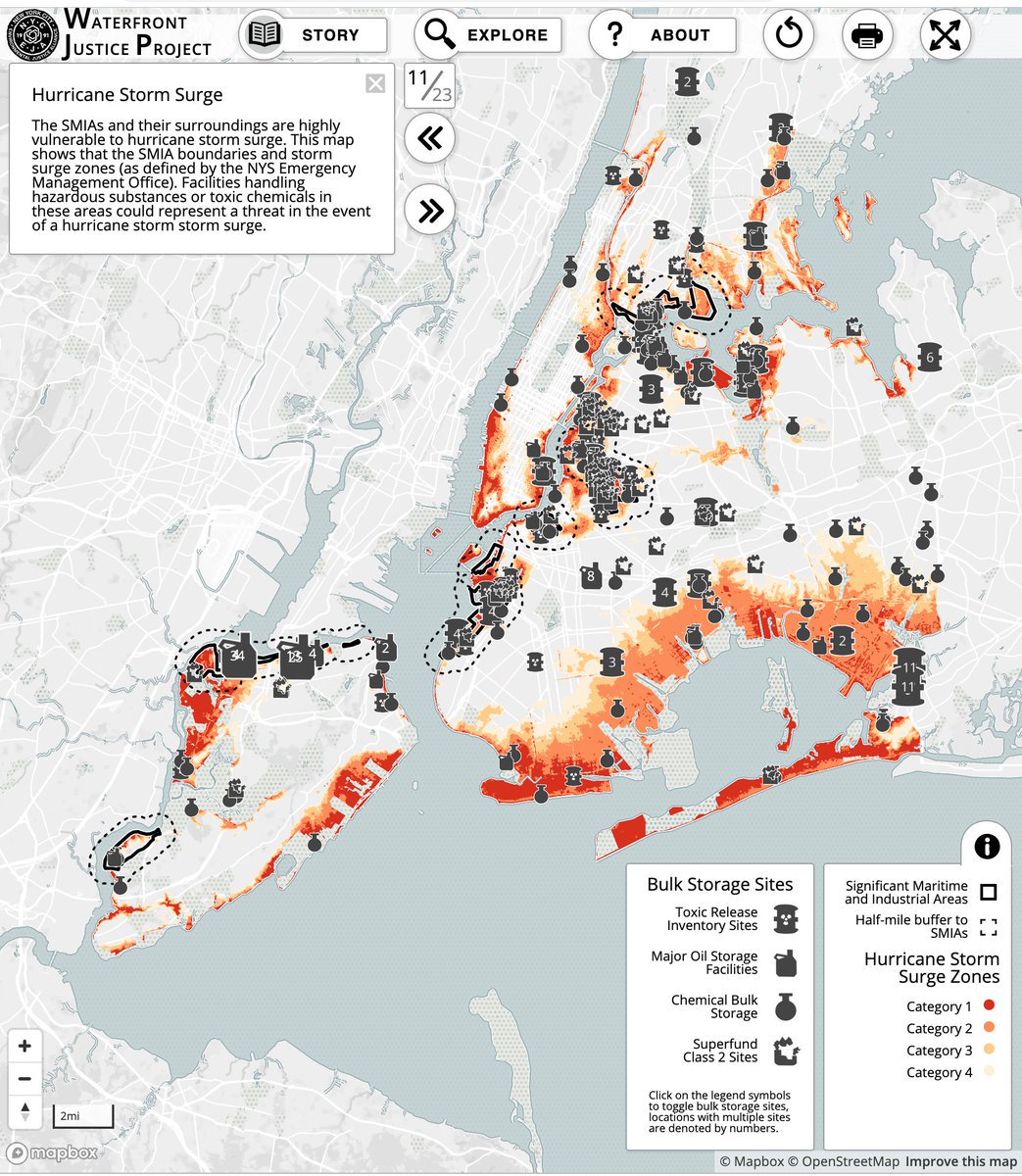 We are excited to release our interactive map of storm surge-vulnerable sites in New York City, made in collaboration with @NYCEJAlliance.

Check it out below:
nyc-eja.org/waterfront-map/