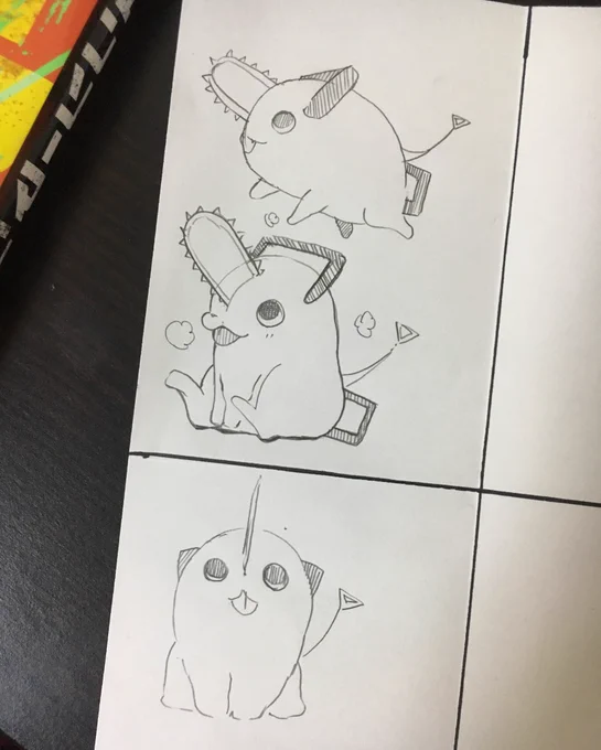 夜中にポチタちゃんの模写練習をしました。なんかかわいくならない… 