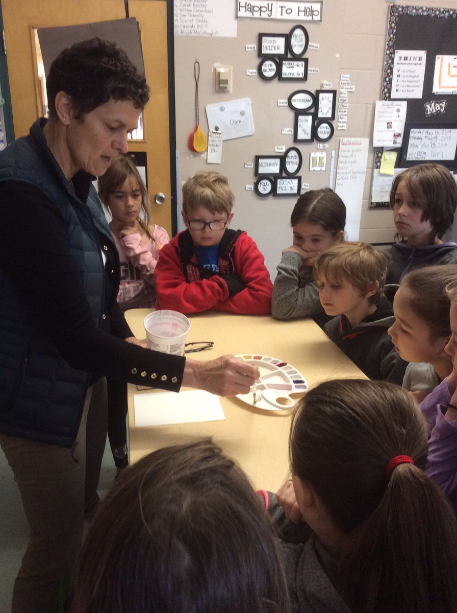 jcookbrookside's tweet photo. Won the Foundation for Education lottery! A fantastic workshop by presenter Catherine Weber on the fine techniques and skills of watercolour! @Found4Education @yourschools @BrooksidePS #grade3and4 #weareartists https://t.co/eL5r4jfdsD