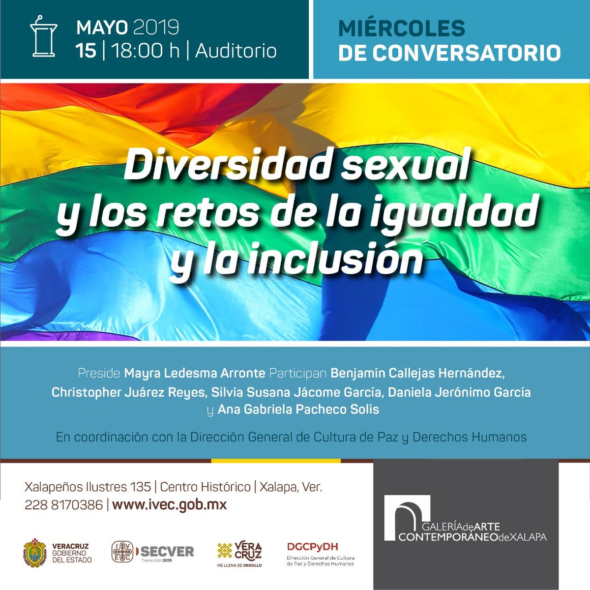 Presentará @IVEC_Oficial charla sobre diversidad sexual e inclusión, en #Xalapa
Este miércoles 15 de mayo a las 18:00 horas, en la Galería de Arte Contemporáneo <a href="/GACXalapa/">GACXalapa</a>
