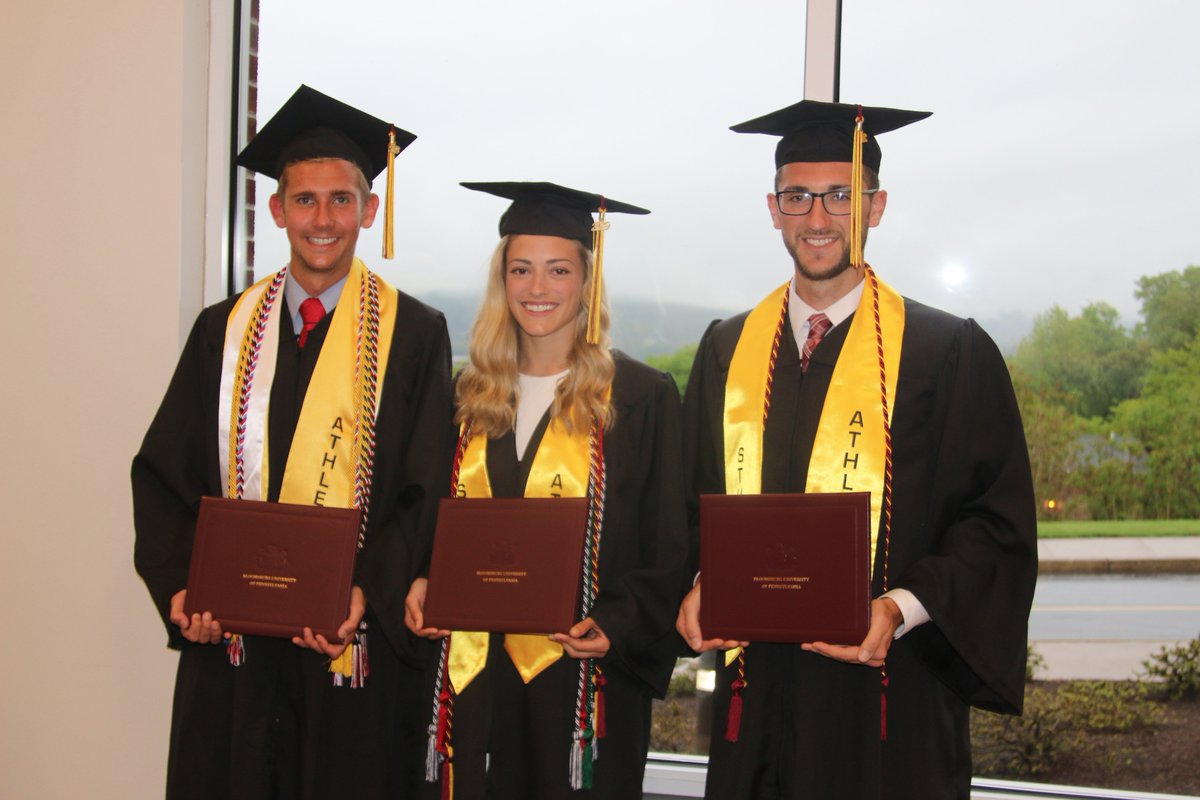GoBUHuskies's tweet photo. Congrats to Morgan, Nick, and Tom from @BUXCTF and to Mark, Zach, Ashton, Jimmy, Ryan, and Jeremy from #BloomsburgBaseball who became graduates from BU on Monday evening. They were participating in PSAC postseason tournaments on Saturday so we had a special celebration tonight! https://t.co/KhiQLuMc5t