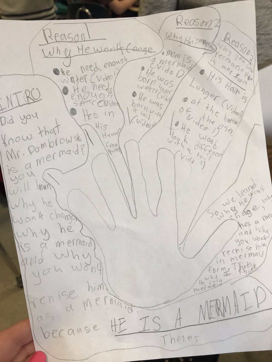 Mrs_deLara's tweet photo. @MrDtimes3 your mermaid video inspired some amazing review work for persuasive writing!! 🧜🏻‍♀️🧜🏻‍♀️ The kids had to listen to your video (hilarious!), collect evidence on why you were a mermaid and plan out a persuasive piece. Thanks for helping make writing so fun today! https://t.co/oltQVZvapJ