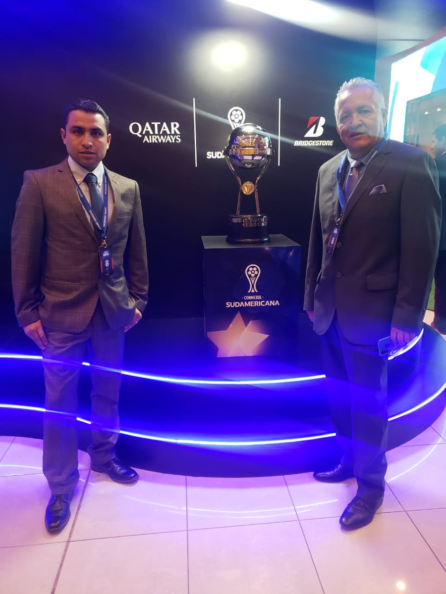 Presidente y vicepresidente de Macará de Ambato Ecuador previo al sorteo copa sudamericana segunda fase