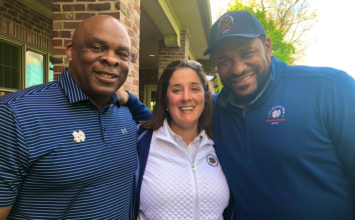 How many strokes are @RegBrooks40 & @JeromeBettis36 going to give me!  ⛳️☘️ #USSENIOROPEN2019 @WarrenGCatND