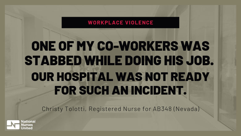 NationalNurses's tweet photo. Christy Tolotti is an ER nurse in Reno, NV.
She's among the thousands of nurses from Nevada that are calling on state lawmakers to pass #AB348, workplace violence legislation that would protect RNs and other health care workers. #NVleg https://t.co/QaQMllpCyu