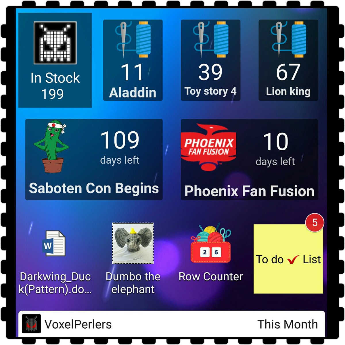 Taking another look at all the countdowns as I keep beading.. Only 10 days left till #PhoenixFanFusion 😱! Almost hit my 200 inventory mark. Updated the inventory list so get your favorite character today before they are gone! Link below
(Linktr.ee/VoxelPerlers)
#comiccon #voxel