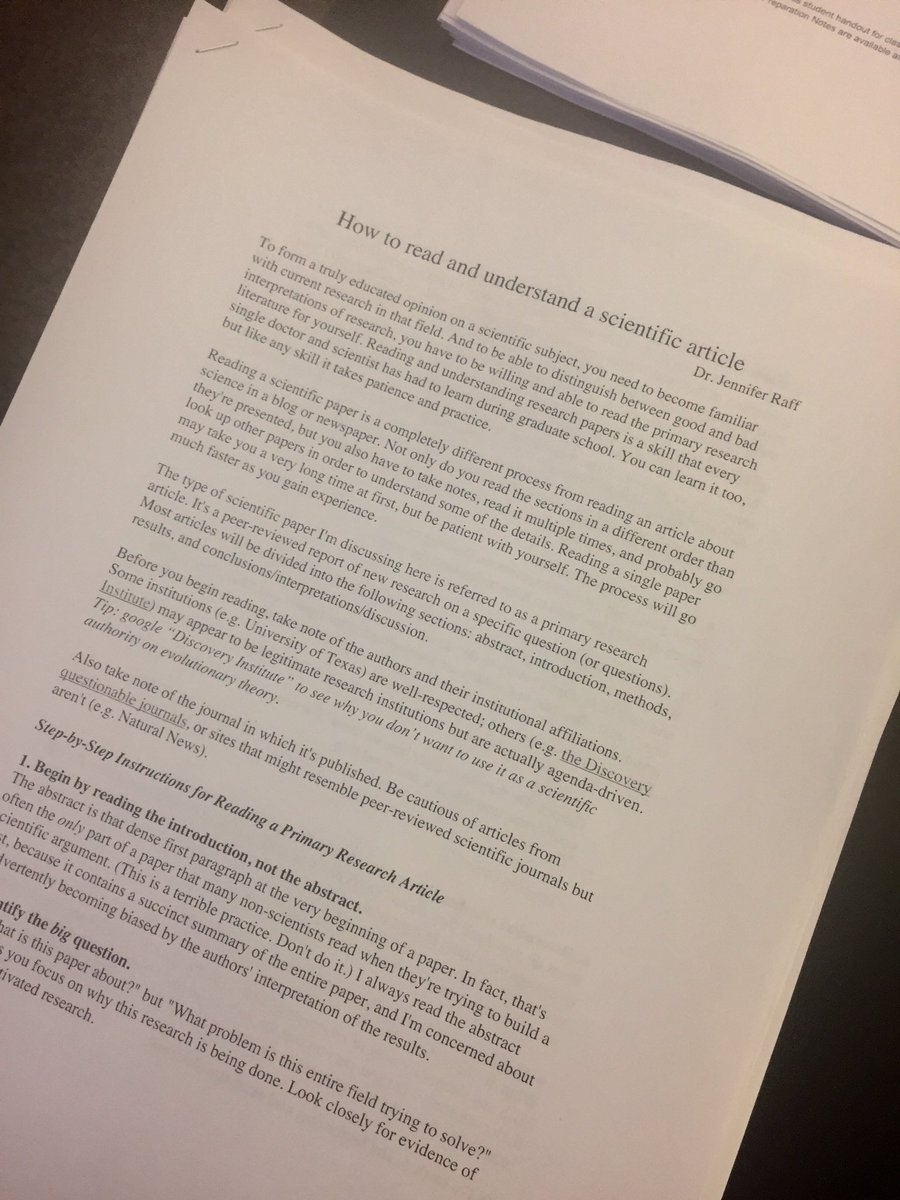 obedaram's tweet image. Handout for my summer class: “How to Read and Understand a Scientific Article” by @JenniferRaff 
violentmetaphors.com/2013/08/25/how…
#summerteaching #scientificpapers #umich #blogs