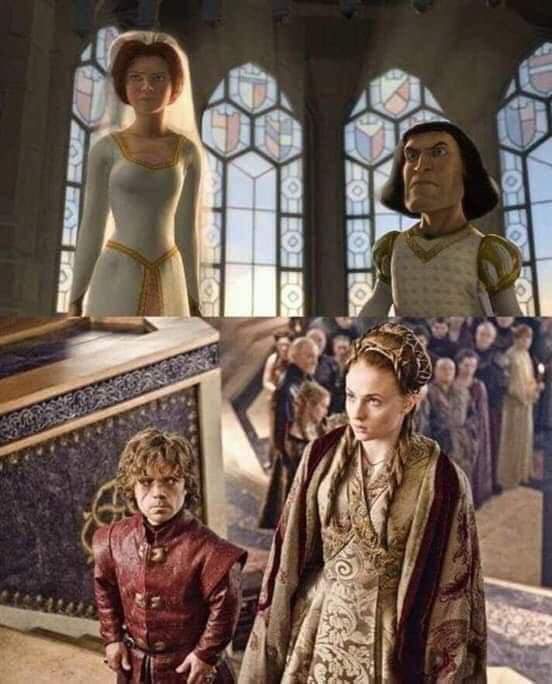 doomzang's tweet photo. Ya un mec il a dit que Game of Thrones c'était juste une adaptation de Shrek version réel
#GOT #GOTS8E5 https://t.co/xeFBKhjjlC