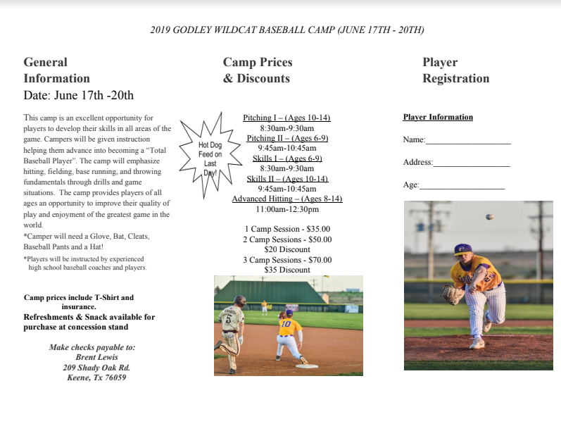 GodleyBaseball's tweet photo. Baseball Camp Information https://t.co/UfBOVdAvEG
