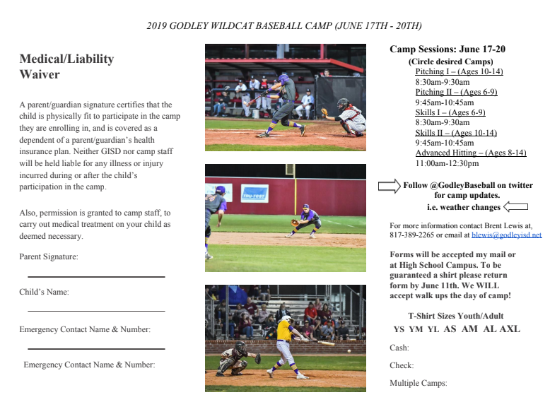 GodleyBaseball's tweet photo. Baseball Camp Information https://t.co/UfBOVdAvEG