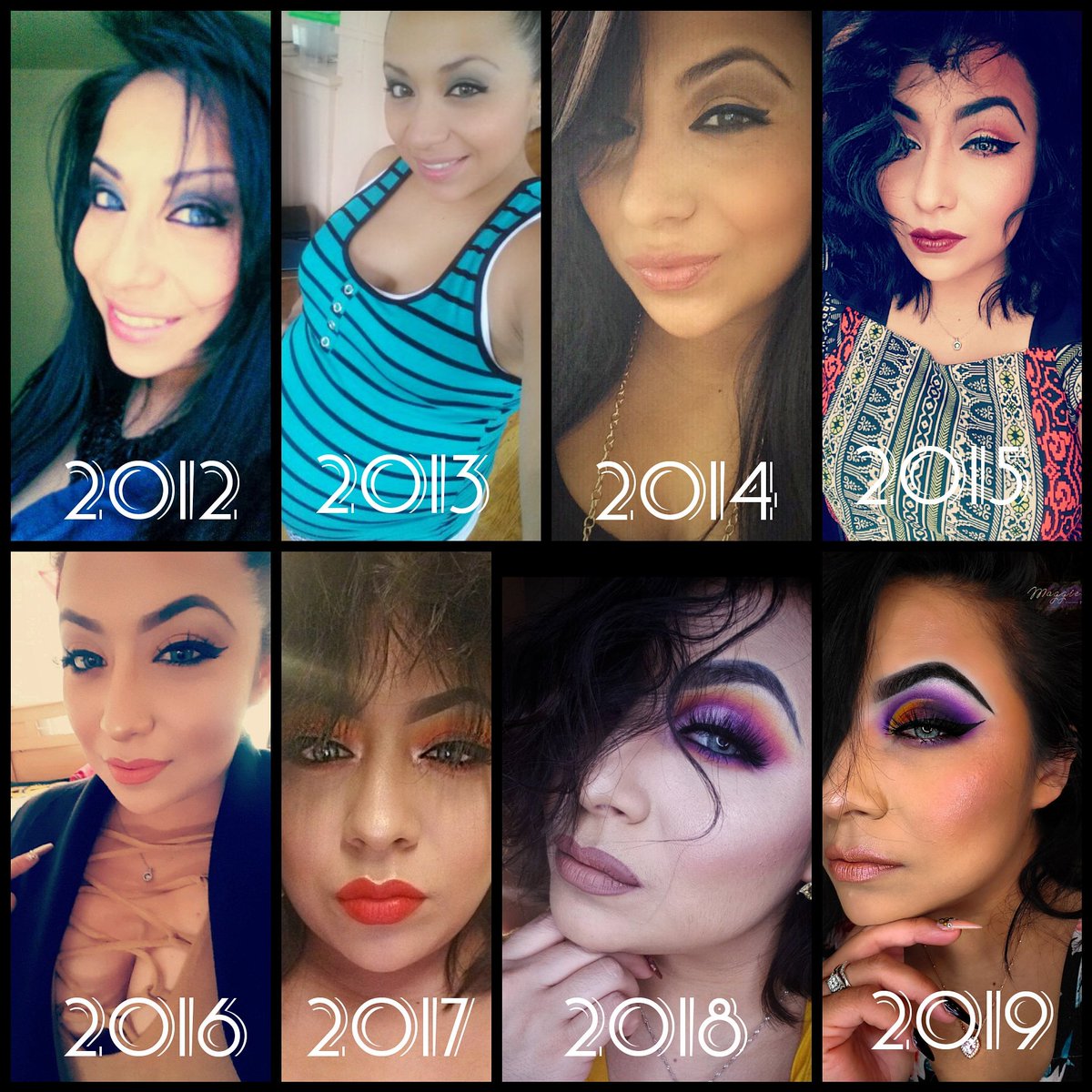 MUAmaggiem's tweet photo. Happy Monday Beauties, I share with you today. My makeup over the years.
#makeup #beauty #makeupartist #follow #style #muachicago #beautiful #latina #photooftheday #girl #selfie #cute #makeuplover #makeupgrowth #photo #makeupaddict #mexicanmuas #undiscoveredmuas #me #bhfyp https://t.co/dvR4aUrChK