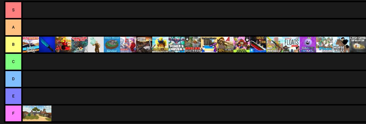 Woodreviewer On Twitter Roblox Game Tier List 2019