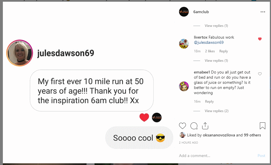 Jules is smashing the #6amCLUB inspiration levels over on @Instagram 

instagram.com/p/BxaQpQSA3CA/