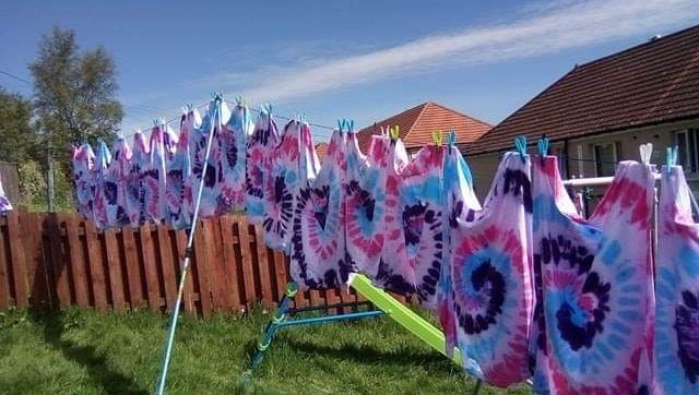 New range fully under way, gotta love a wee sunny line shot #pride2019 #LGBT #LGBTQI #colourtheworld #tyedyerocks #no26 #TransIsBeautiful <a href="/northernprideuk/">Northern Pride</a> <a href="/ManchesterPride/">Manchester Pride</a> <a href="/LGBTIScotland/">Equality Network</a>