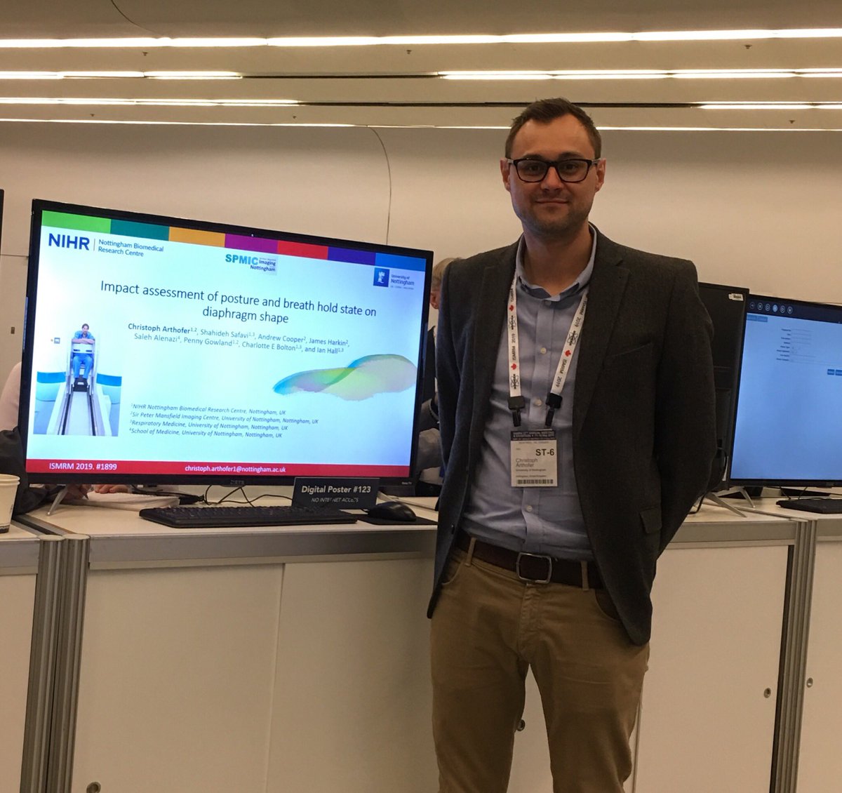 Second poster presentation of the day about our work on the assessment of diaphragm morpholog. Find me at screen #123 for more info #ISMRM19 #NottmBRC