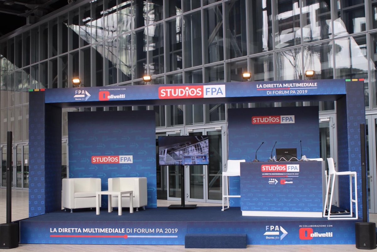 gdt62's tweet photo. Vi aspettiamo da domani al #ForumPA2019 @FPA_net presso gli #StudiosFPA by #Olivetti in una nuova #StoriaDiInnovazione per interventi live di @OlivettiOnline @TIM_Official @TITrustTech #Telsy #WAY insieme a #RobotTIM e #P101 

#SmartCity #BigData #5G #DigitalIdentity #Formazione https://t.co/46lH4n3a2D