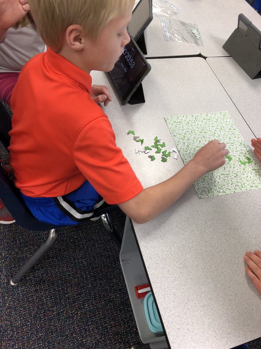 PLTW Camouflage Exploration - which type of butterfly will the predator catch the most in 20 seconds?  Ready, set, go! 🦋 <a href="/AESPanthers/">Aboite Elementary</a>