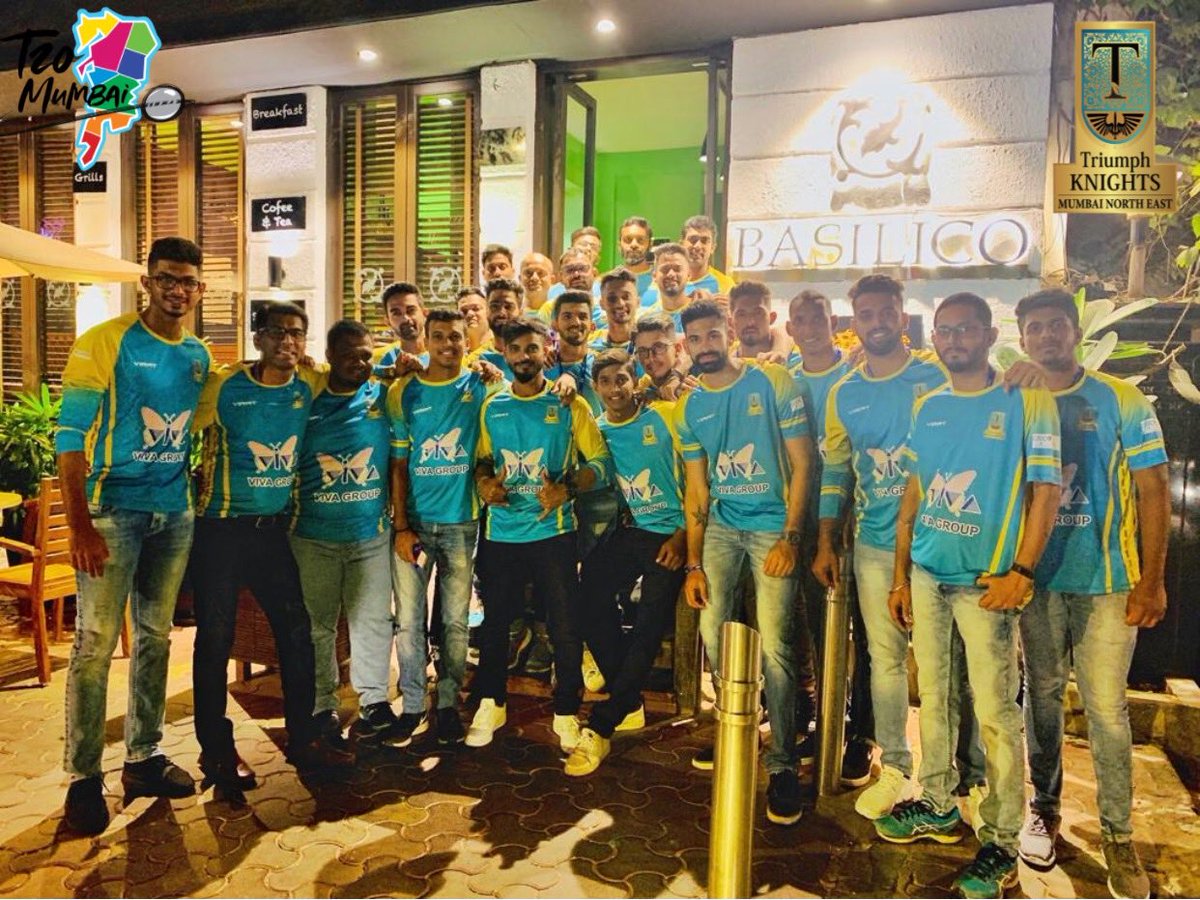 TriumphKnights's tweet photo. Good food, great bonding and lots of motivation! #TriumphKnights thank @abufarhanazmi for an amazing welcome dinner #cafebasilico 
#cafebasilico #goodfood #healthyfood #mumbaipremierleague #mumbait20 #t20mumbai #mpl #t20 #t20cricket #Mumbai #CricketChaRaja #cricket https://t.co/YQeAjtrM5E