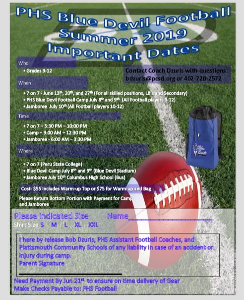Important dates to remember for PHS summer Football! #GoBlue