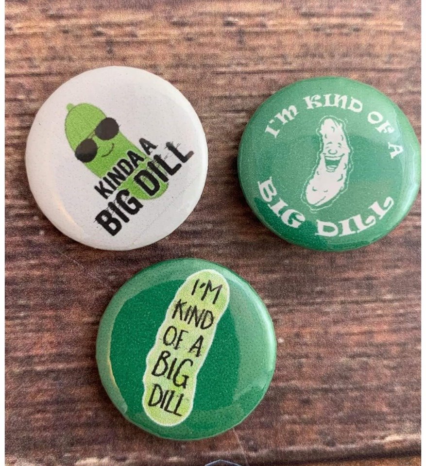 InapickleF's tweet image. Check out Shine Bright Crafts new pickle creations! Stop by her booth to get your pickle flair on!