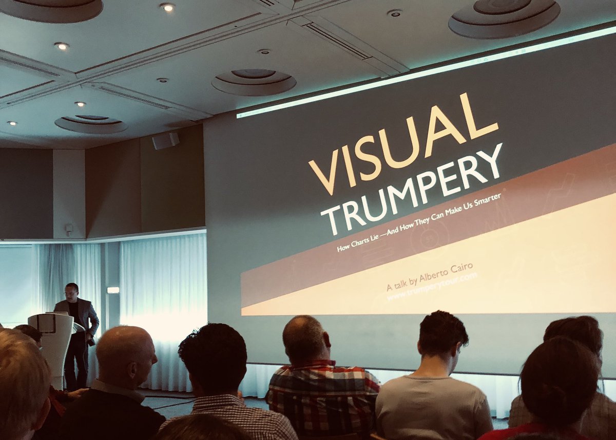 nick612haylund's tweet photo. Tropical storm @AlbertoCairo made his landing in Amsterdam today. Thanks for an awesome talk!

Really looking forward to reading “How Charts Lie” this October 🙌🏼 

Last minute request...can there be an Appendix dedicated solely to #fakenewscharts ? 😂 https://t.co/fZwy5gJTLq