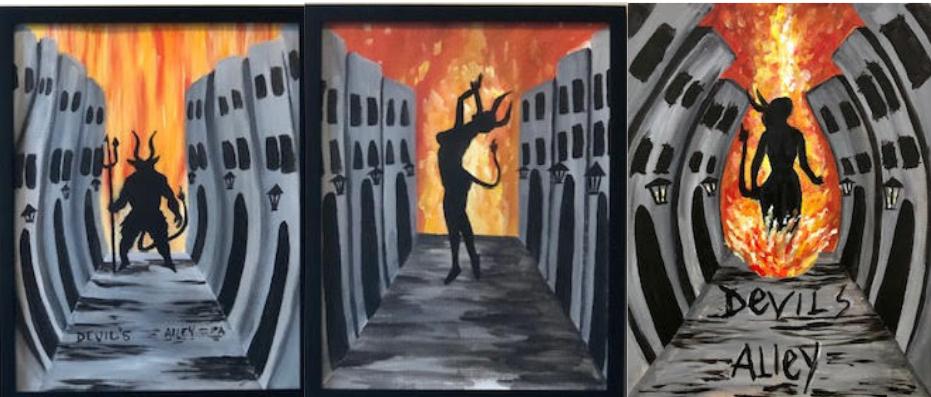 7LocksBrewing's tweet photo. #PaintNight Relax and unwind with a pint and paint brush on June 4th with Peace, Love, Paint! We'll be painting an adaption of our #DevilsAlley logo, but which one?! Vote for your favorite! https://t.co/AxQUdaBTKB https://t.co/5zHLKnc6HL