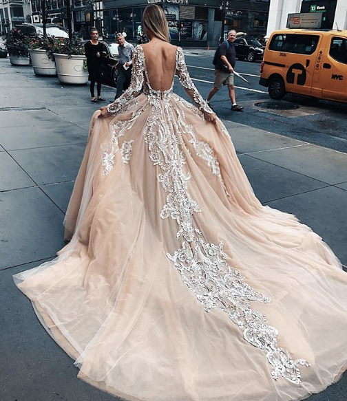 "There is no such thing as the perfect dre..." @danielleknudson1 in custom <a href="/PallasCouture/">Pallas Couture</a> #WeddingDress #BridalStyle #Brides #WeddingStyle