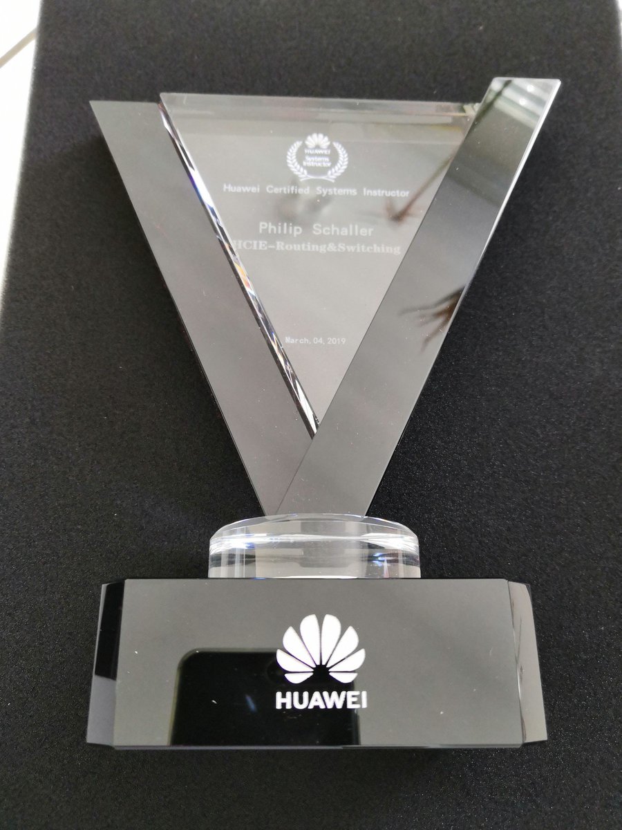 Schaller_CH's tweet photo. Received another trophy from Shenzhen. This time for the HCSI (HCIE) #HCIE #HCSI #Huawei https://t.co/Z4ojJev7ZS