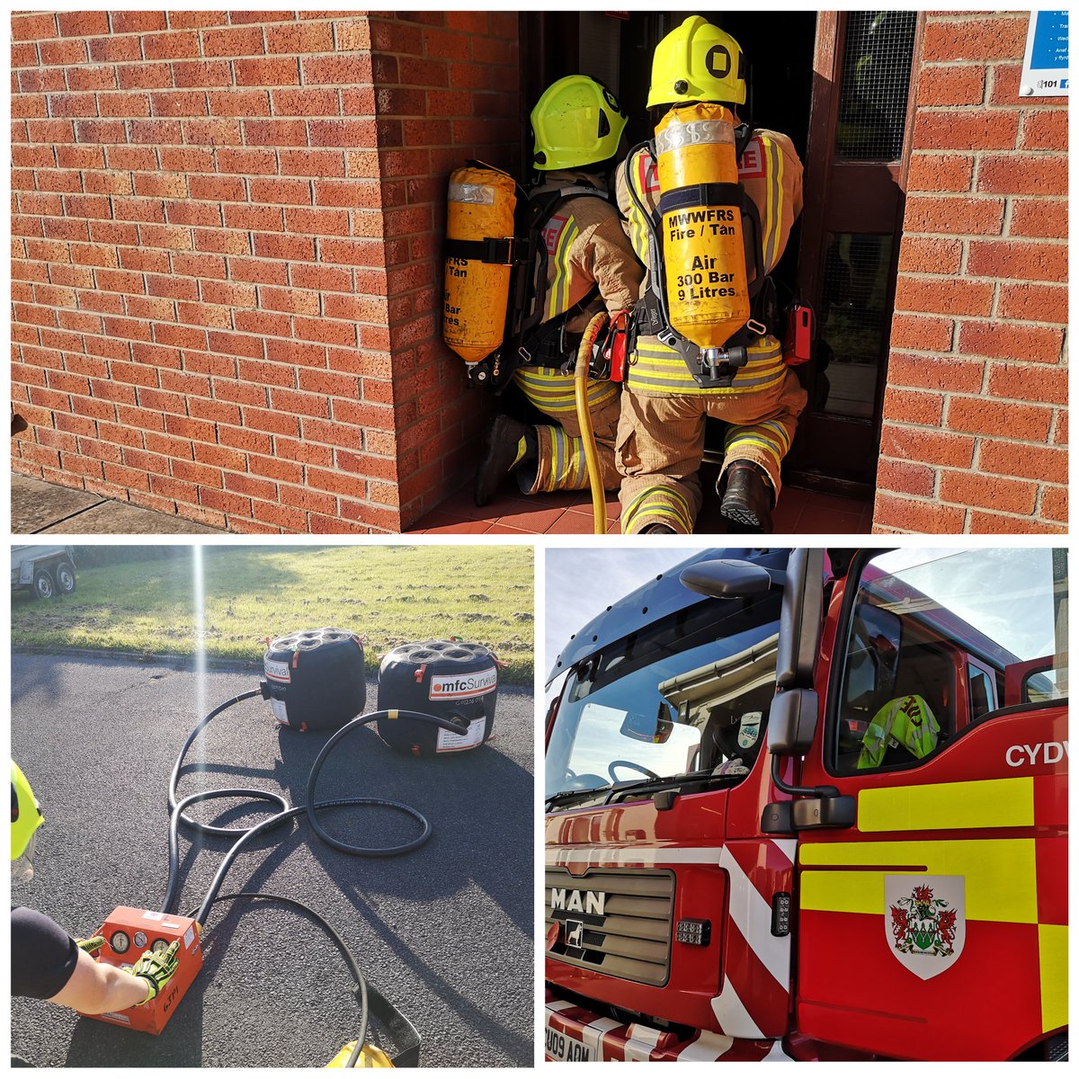 KidwellyFireStn's tweet photo. After finding the birds in our smoking box; we got straight down to business!

Breathing Apparatus Training, Air Bag Testing and a session on Glass Management! - Managing Glass is an important safety element at Road Accidents! 

Check out the video of our new Glass Wrap in use! https://t.co/iKTd3Av72E