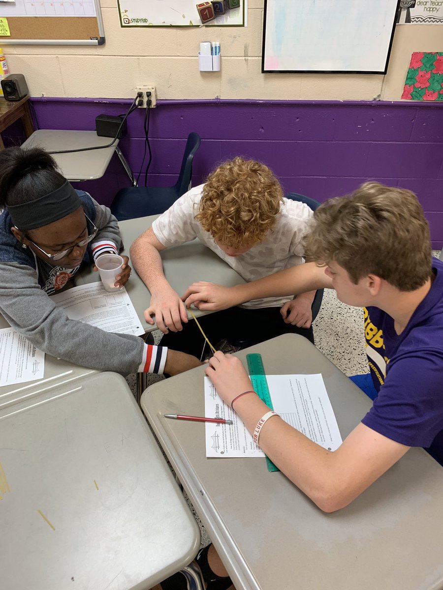 trodsmathtalk's tweet photo. Fun times today while collecting data from our models to test the strength of “bridge beams” (uncooked spaghetti)! Ss were surprised at the results. Next steps- graph manually and with Desmos to compare. #AMSTIworks #makingmathfunagain @AMSTI_UM https://t.co/9vu0vARbOy