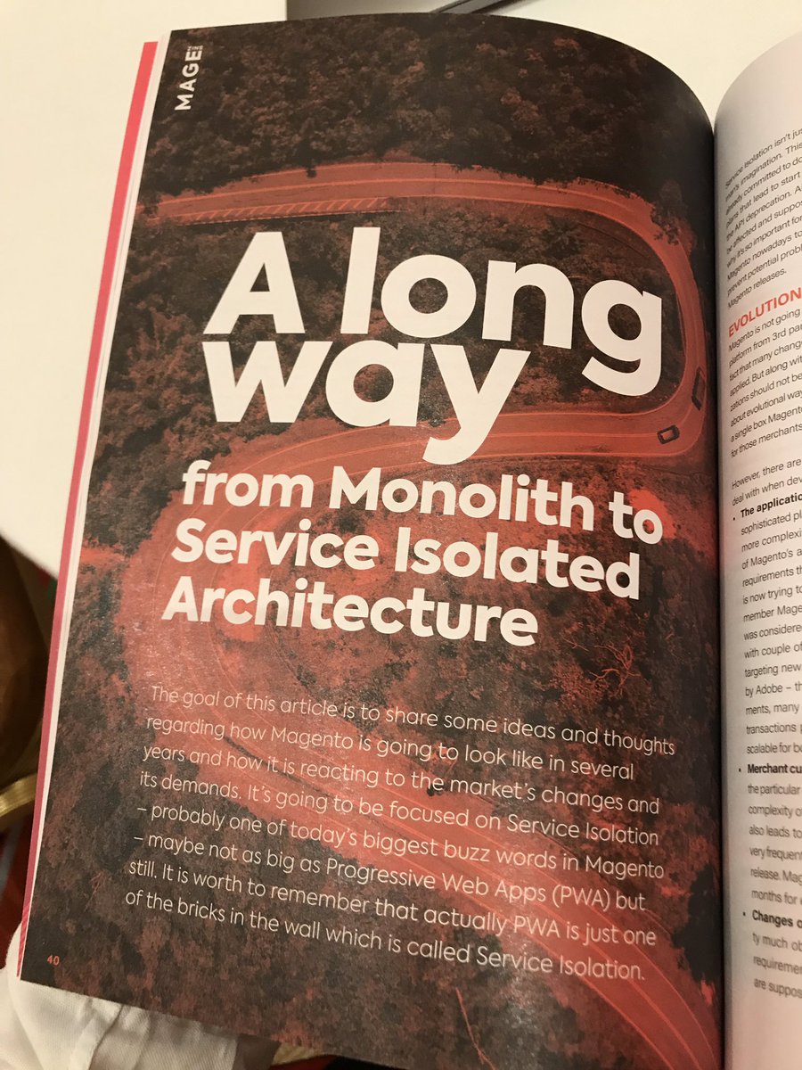iminyaylo's tweet photo. 13:30 Mouton room, I would be speaking about Service Isolated architecture in #Magento, at #MagentoImagine. All the attendees could get a free copy of printed magazine MAGEzine with “a long way from monolith to service isolated architecture” article on the cover! https://t.co/bEFvNYnrv4