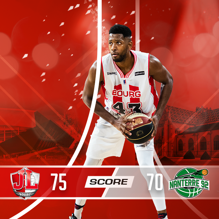 🚨 <a href="/JLBourgBasket/">JL Bourg Basket</a> ⚡️<a href="/Nanterre92/">Nanterre 92</a> 
⚪️ QT1 ⚪️ QT2 ⚪️ QT3 🔴 QT4

Cette rencontre a été complètement dingue ce soir à Ekinox ! Et après ce match de folie, la JL Bourg s'impose ce soir sur le score de 75 à 70 ! Rien n'est fini, on rêve encore de Playoffs !

#LNB #JeepELITE #GetRedy 🏀