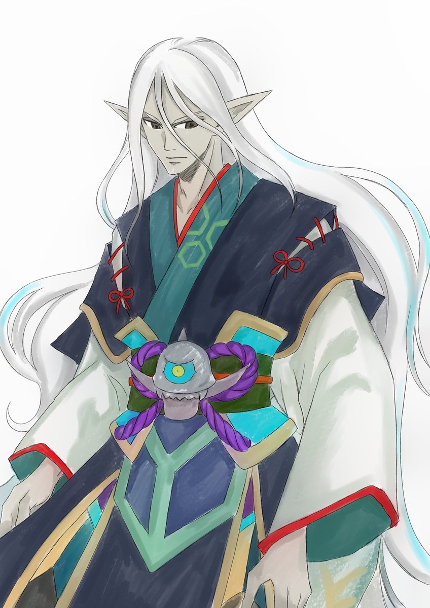 落書き、妖魔装束ぬらりひょん。 リボンの位置が… #落書き #妖怪