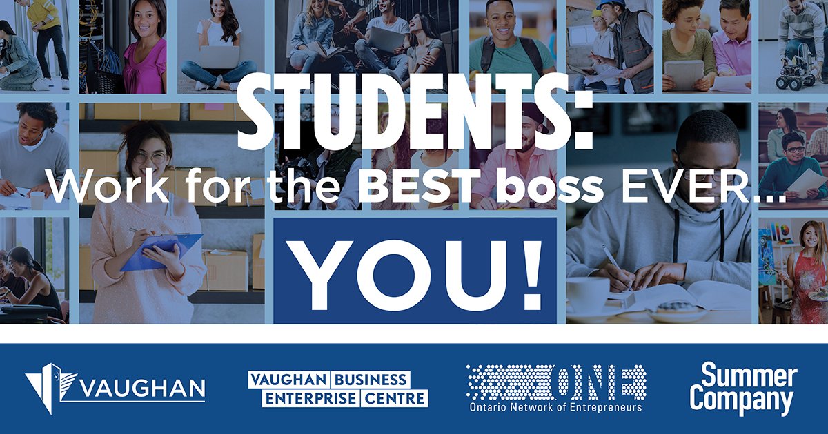 City_of_Vaughan's tweet photo. .@YSpaceYU @SenecaCollege @MakeYourPitch Help spread the word about this exciting student #entrepreneurship opportunity! Learn more about @Summer_Company at https://t.co/xhAFTKU5gv #Vaughan #VBEC https://t.co/Br0bgvYcbm