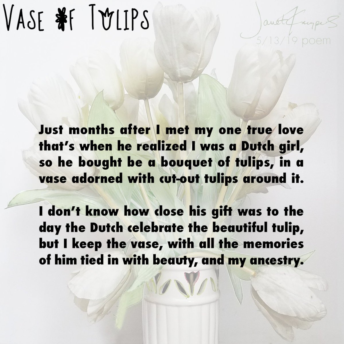 poem “.Vase of Tulips”, a poem written on and for National Tulip Day