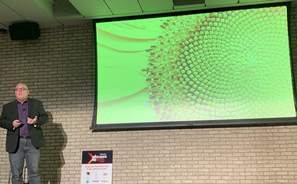 vdcjoe's tweet photo. .@LanceHosey bravely asks does ”designs” require “designers” in a future dominated by #AI. After all, nature, the universe’s oldest designer operates more like AI, iterating over time to find the most balanced solution to a problem #accelerate19 https://t.co/9Xou9GDg0U