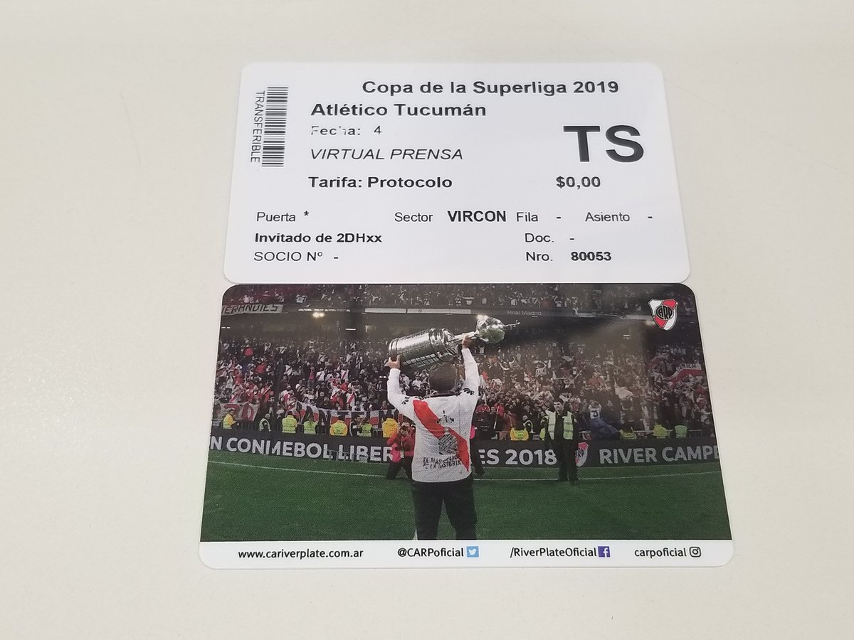 tndeportivo's tweet photo. ¡TE REGALAMOS DOS PLATEAS PARA VER RIVER - ATLÉTICO TUCUMÁN! Seguinos y hacé RT a este tuit para participar. Mañana al mediodía anunciamos el ganador. https://t.co/6YSjJSBoT6