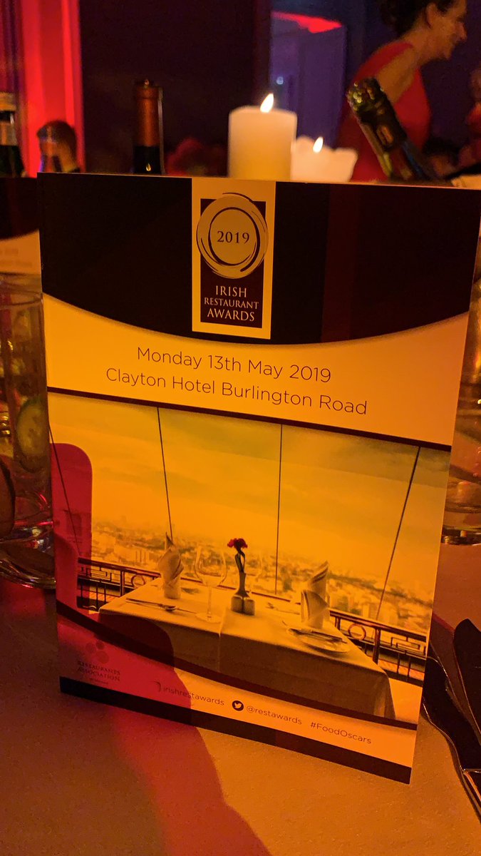 <a href="/restawards/">IrishRestaurantAward</a> delighted to be at these amazing awards tonight. <a href="/PrimroseDerry/">Primrose on the quay</a> <a href="/RealBrynEvans/">Bryn Evans</a> <a href="/MelBreslin/">Melanie Breslin</a> #FoodOscars #primrose #primroseonthequay