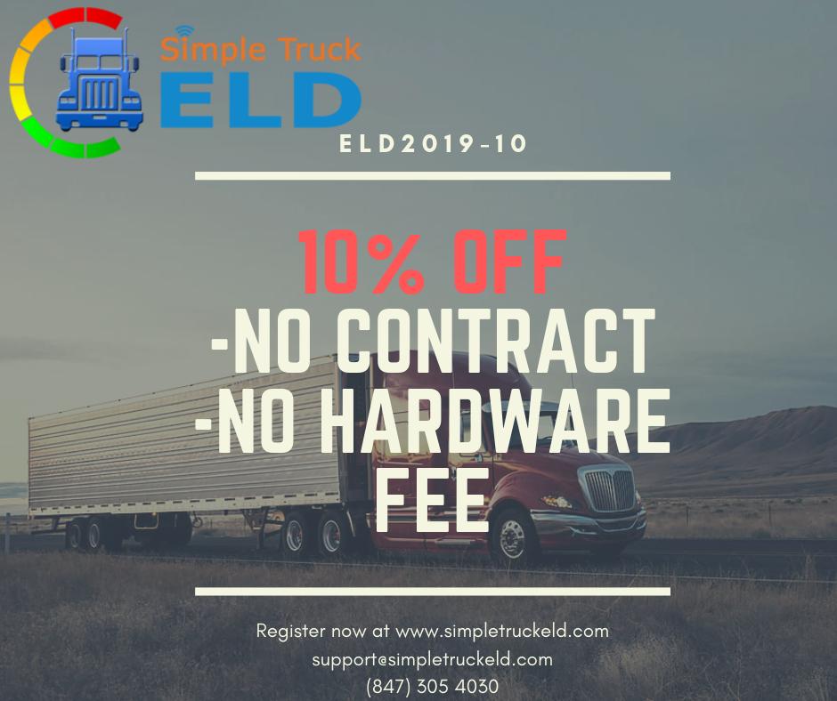 SimpleTruckELD's tweet photo. Get your ELD with a 10% discount 
(Discount valid untill May 31st 2019)
https://t.co/iP26MpVqh5 https://t.co/wX16rZrtcL