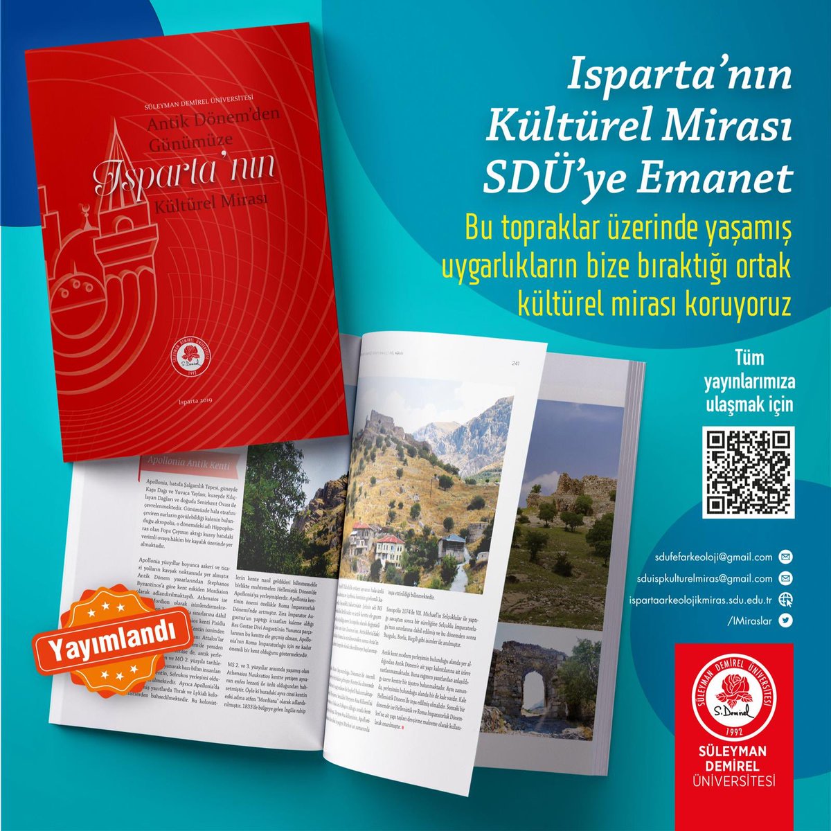 SDÜ (@sd_universitesi) on Twitter photo Isparta’nın Kültürel Mirası SDÜ’ye Emanet
Üniversitemizce şehrimizin kültürel ve geleneksel dokusunu koruyarak gelecek nesillere aktarılması amacıyla başlatılan çalışmalar kayıt altına alınarak kitaplaştırıldı. <a href="/Isparta_SOKUM/">ISPARTA KÜLTÜREL MİRAS</a> <a href="/ispsozlutarih/">Yaşayan Tarih Isparta</a> #ısparta #kültür #gelenek #tarih Isparta’nın Kültürel Mirası SDÜ’ye Emanet
Üniversitemizce şehrimizin kültürel ve geleneksel dokusunu koruyarak gelecek nesillere aktarılması amacıyla başlatılan çalışmalar kayıt altına alınarak kitaplaştırıldı. <a href="/Isparta_SOKUM/">ISPARTA KÜLTÜREL MİRAS</a> <a href="/ispsozlutarih/">Yaşayan Tarih Isparta</a> #ısparta #kültür #gelenek #tarih